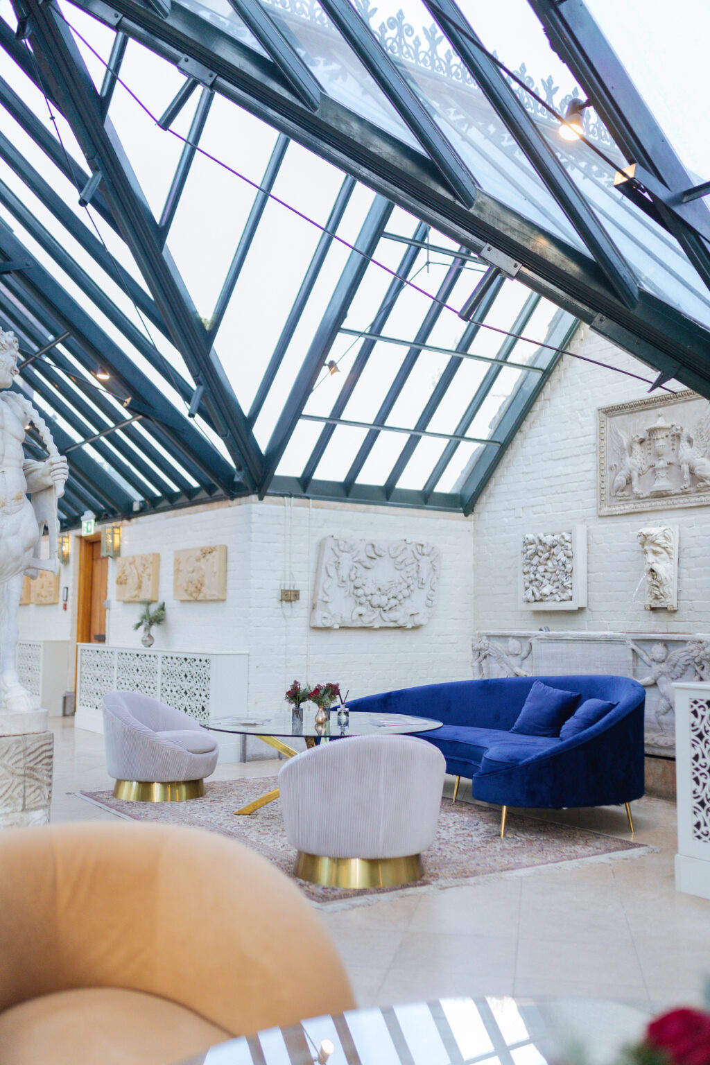 sofas and tables in orangery