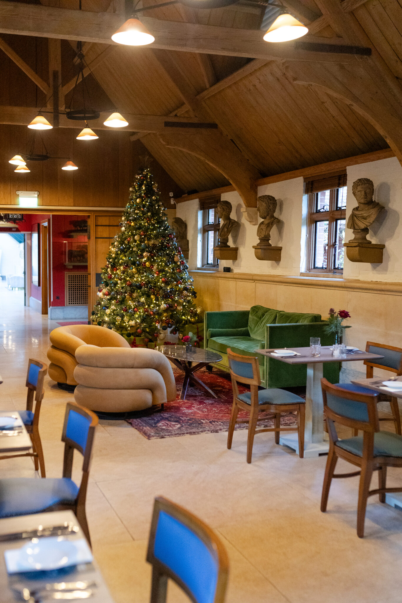 sofa tables chairs christmas tree